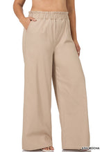 Load image into Gallery viewer, LONG CANVAS PAPERBAG WAIST WIDE LEG PANTS
