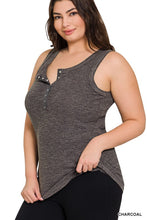 Load image into Gallery viewer, Front Button Ribbed Tank