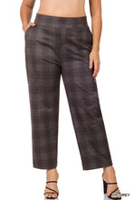 Load image into Gallery viewer, PLAID PULL-ON STRETCH DRESS PANTS
