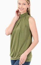 Load image into Gallery viewer, High Neck Pleated Top with Waistband
